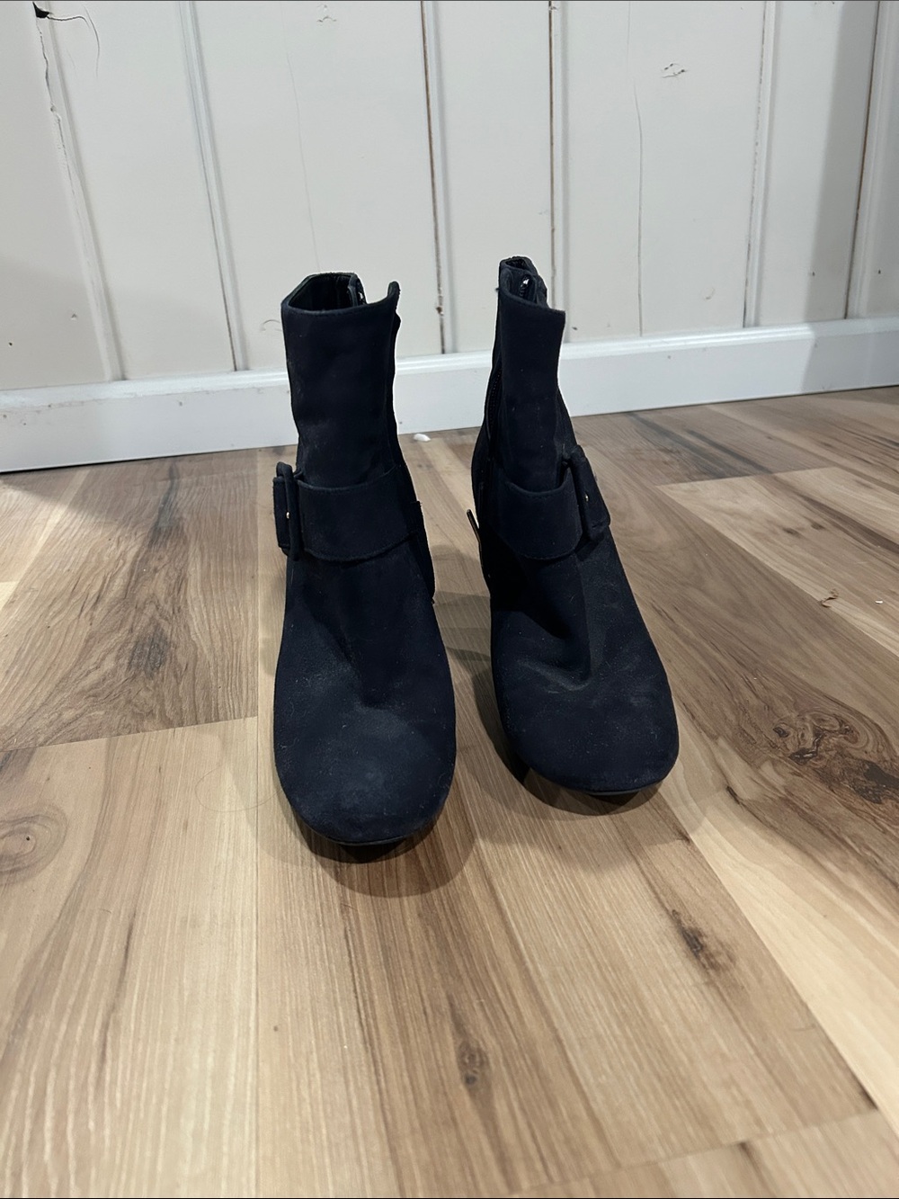 Dark navy Women's Ankle Boots with Buckle
